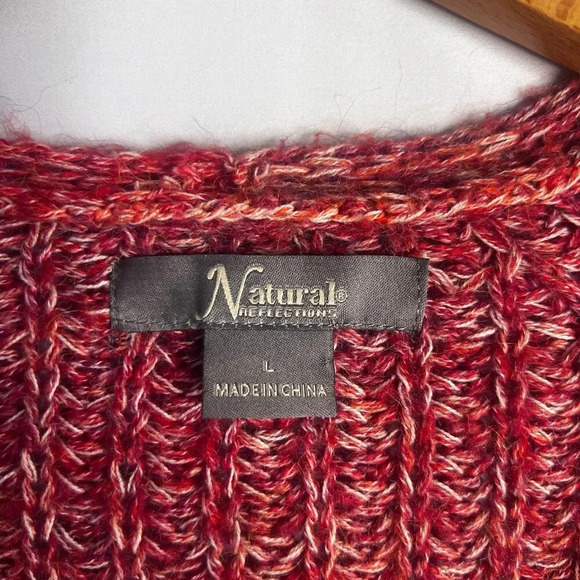 Natural Reflections Fall Chunky Knit Vneck Cardigan Sweater Size Large - Picture 6 of 8